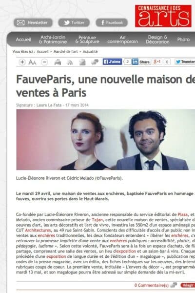 FauveParis dans Connaissance des Arts