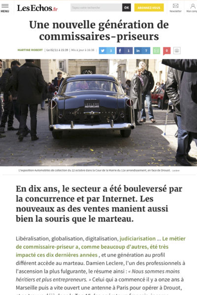 « Une nouvelle génération de commissaires-priseurs » dans Les Échos