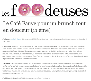Les foodeuses : »Le Café Fauve pour un brunch tout en douceur »